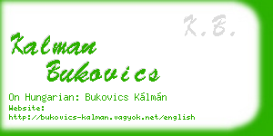 kalman bukovics business card