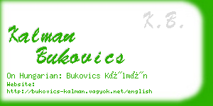 kalman bukovics business card